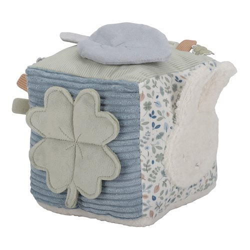 Miffy x Little Dutch Lucky Leaves soft activity cube in blue