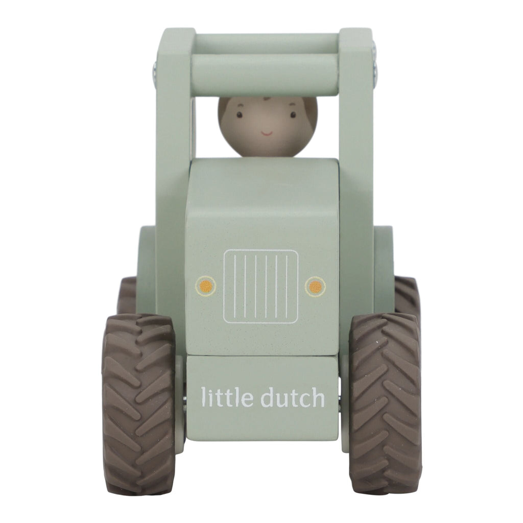 Little Dutch Wooden Tractor rubber tyres detail