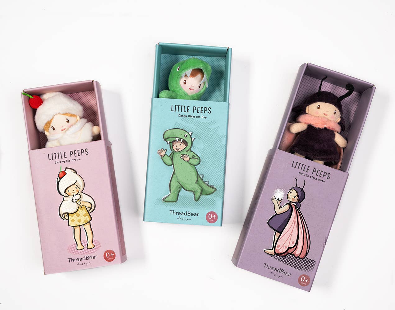 ThreadBear Little Peeps Cherry Ice Cream 12cm matchbox doll, kids' soft toy