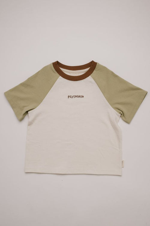 Kids' Jude pistachio raglan t-shirt, children's tee, Claude & Co