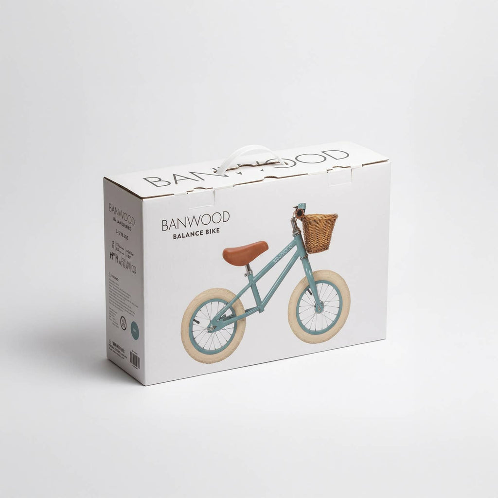 Banwood First Go vintage navy balance bike, wooden no-pedal kids' bike