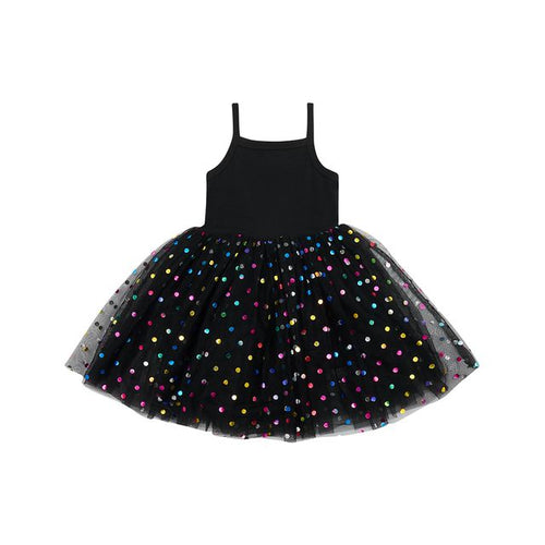 Girls' black spot dress, children's dress, Bob & Blossom