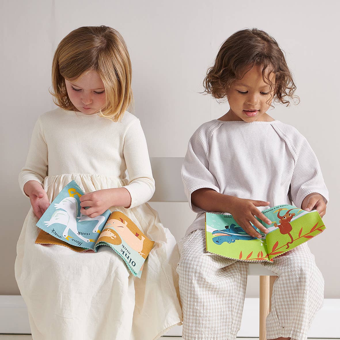ThreadBear Noisy Farmyard rag book, soft cloth book for babies