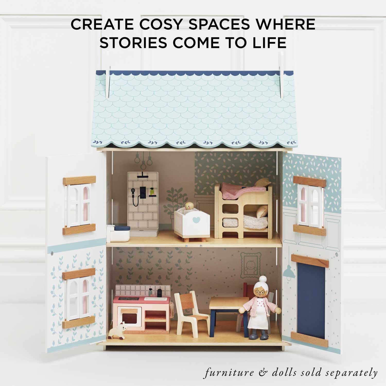 Le Toy Van Bluebelle wooden dolls house, kids' pretend play house