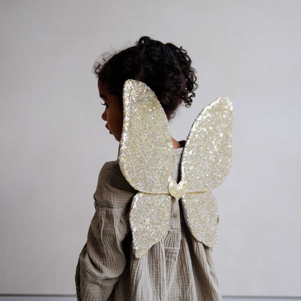Mimi & Lula Sparkle Sequin Wings gold sequin detail