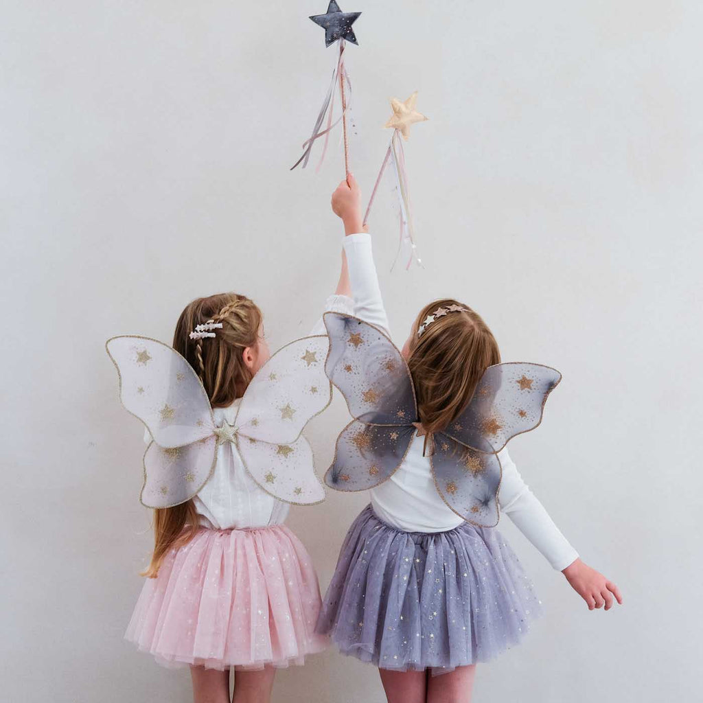 Mimi & Lula Griselda grey velvet star wand for kids' dress-up – image 5