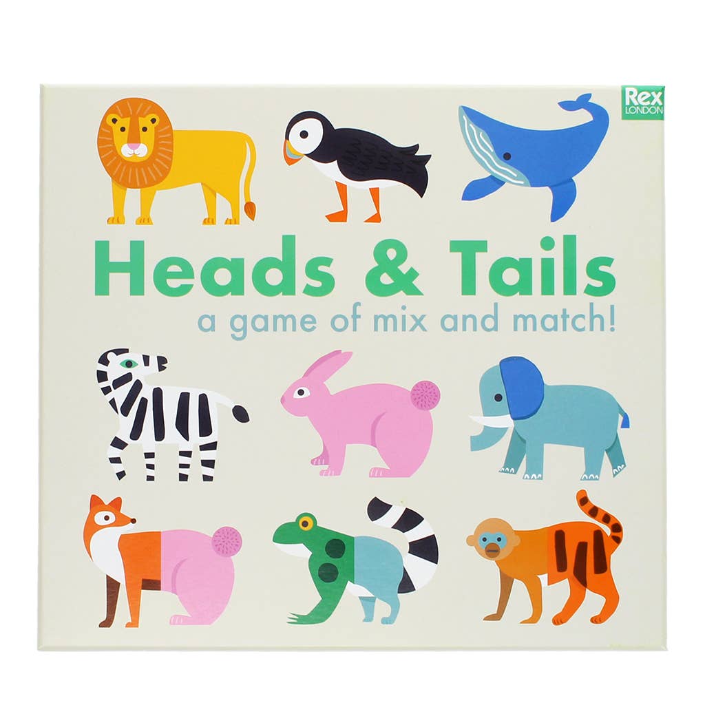 Kids' heads and tails matching game, 24 pieces, children's game, Rex London
