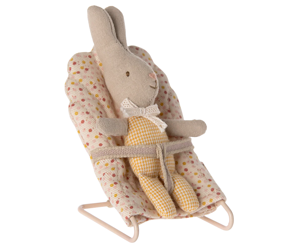 Maileg My Rabbit in yellow check, soft toy bunny for children