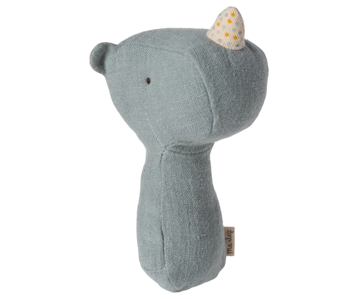Maileg Lullaby friends, Rhino rattle - Dusty blue