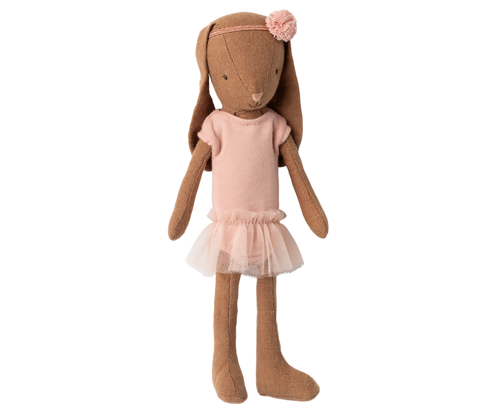 Maileg Bunny, Size 1 - Chocolate brown - Ballet suit and skirt rose