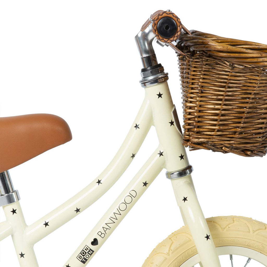 Banwood First Go vintage Bonton R cream balance bike, wooden kids' bike