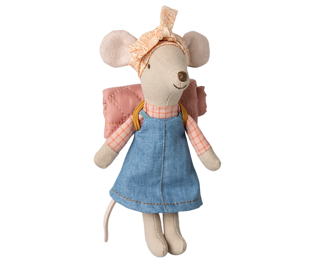 Maileg hiker mouse big sister, soft toy mouse for children