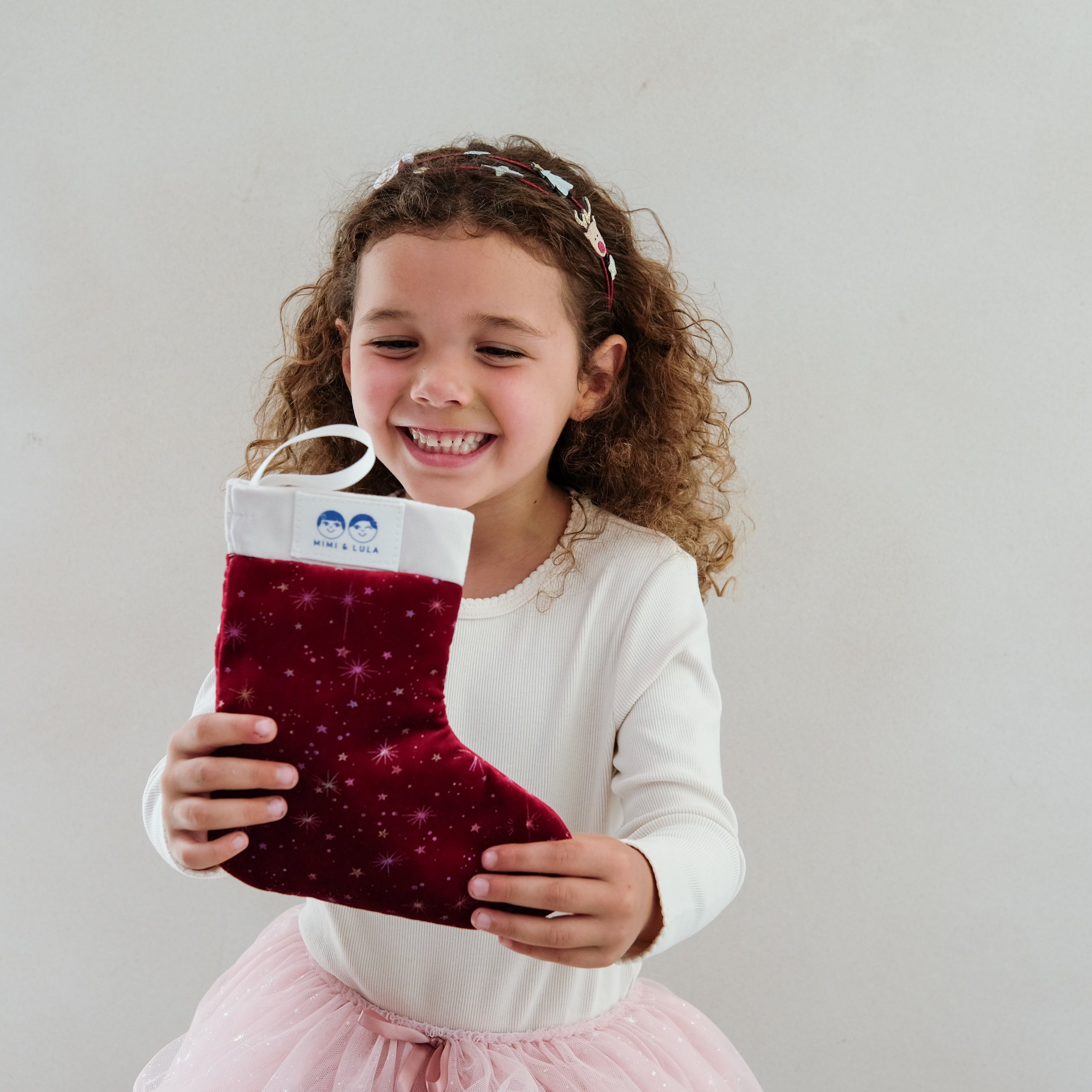 Mimi and Lula Filled Stocking - Burgundy