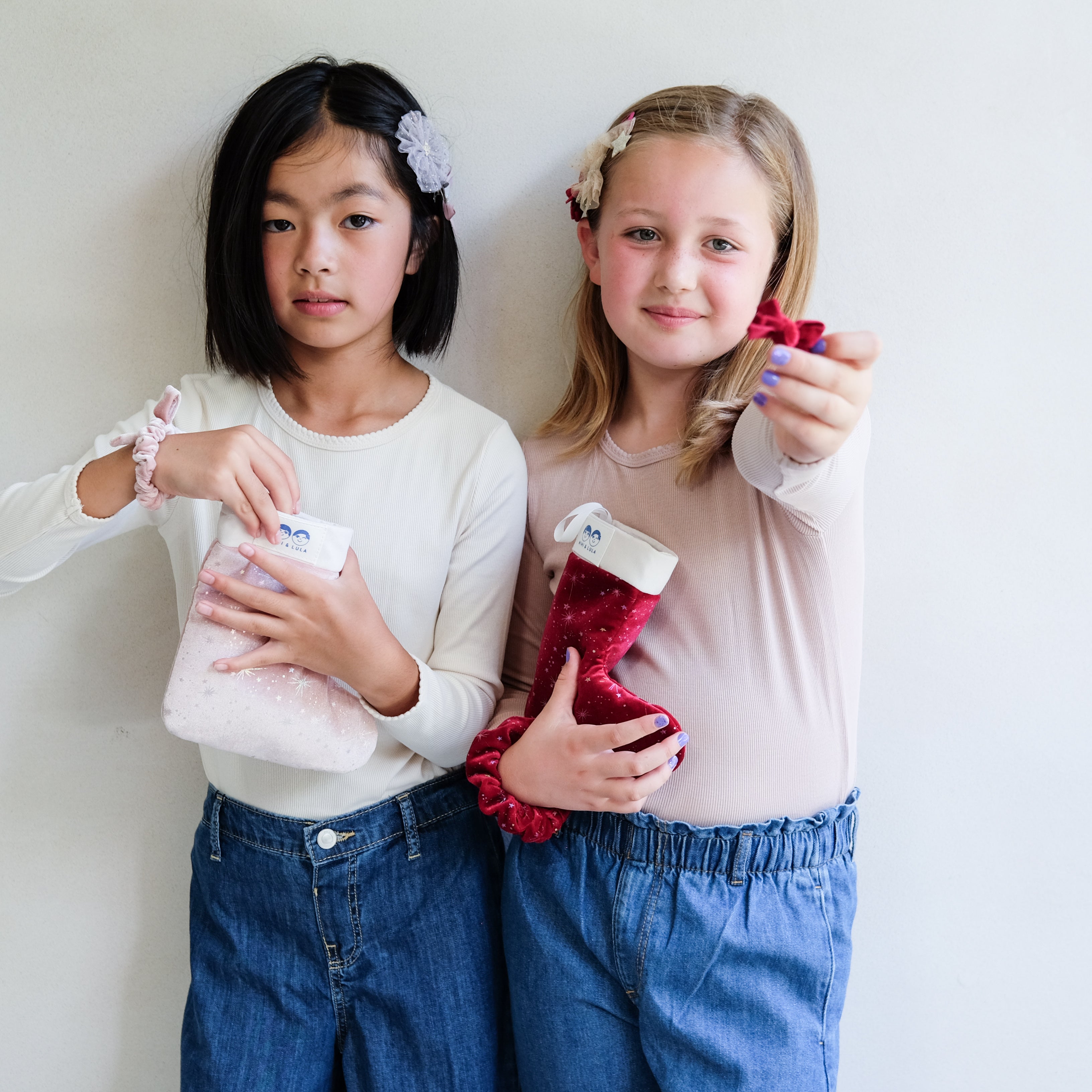 Mimi and Lula Filled Stocking - Burgundy