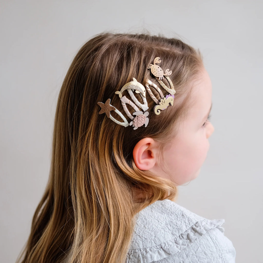 Ocean life kids' mini clic clac hair clips, Mimi and Lula