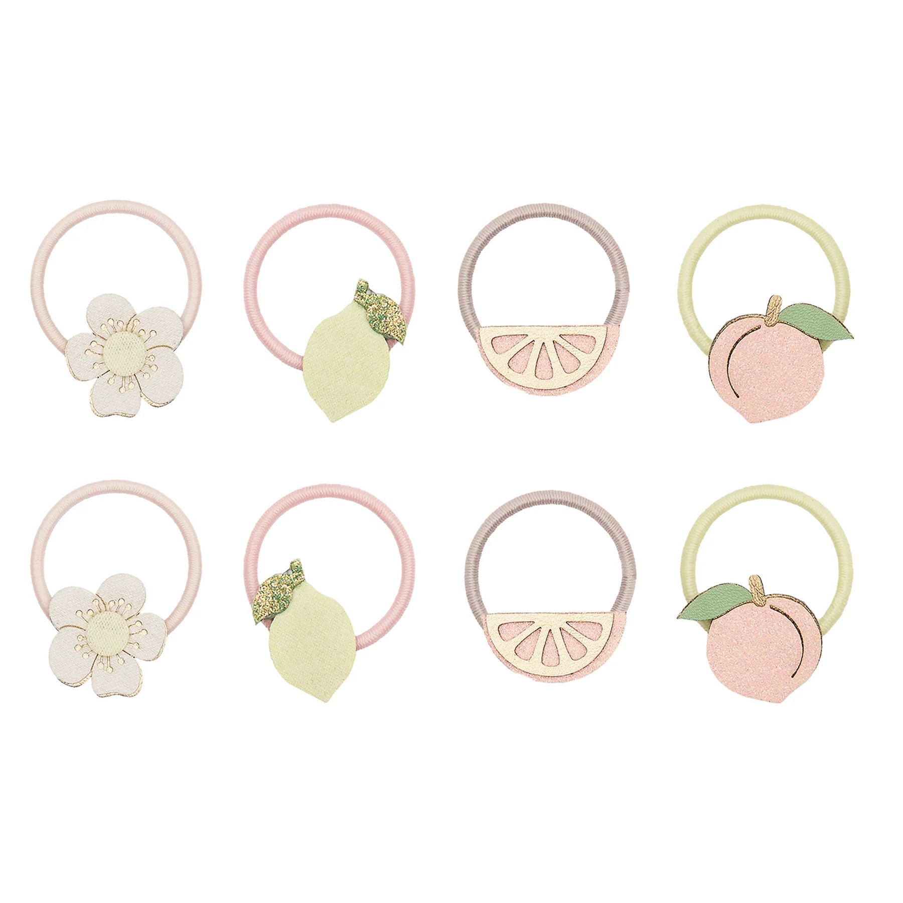Peachy citrus mini ponies hair ties for kids, Mimi and Lula