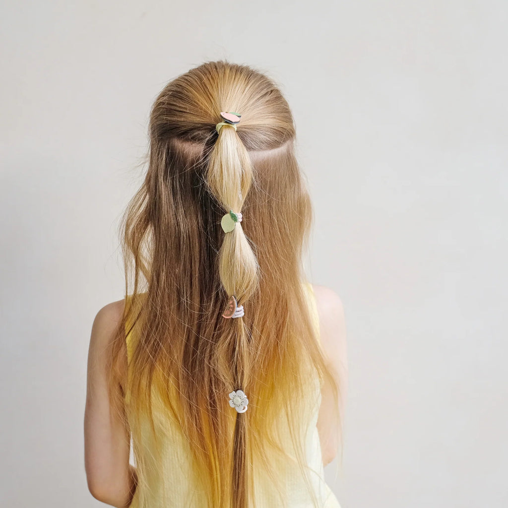 Peachy citrus mini ponies hair ties for kids, Mimi and Lula