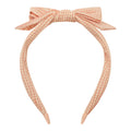 Peach gingham Edie bow Alice headband for kids, Mimi and Lula