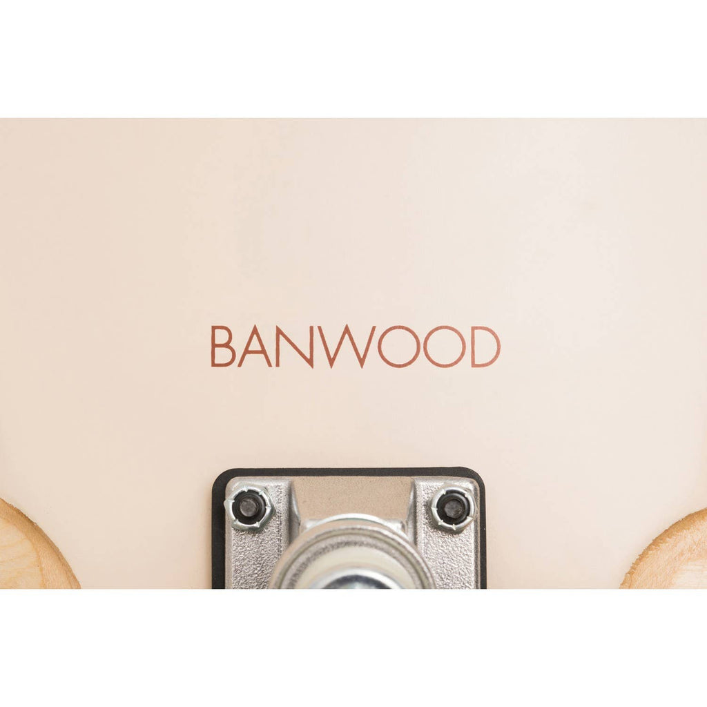 Banwood cream kids' skateboard, wooden cruiser deck for children