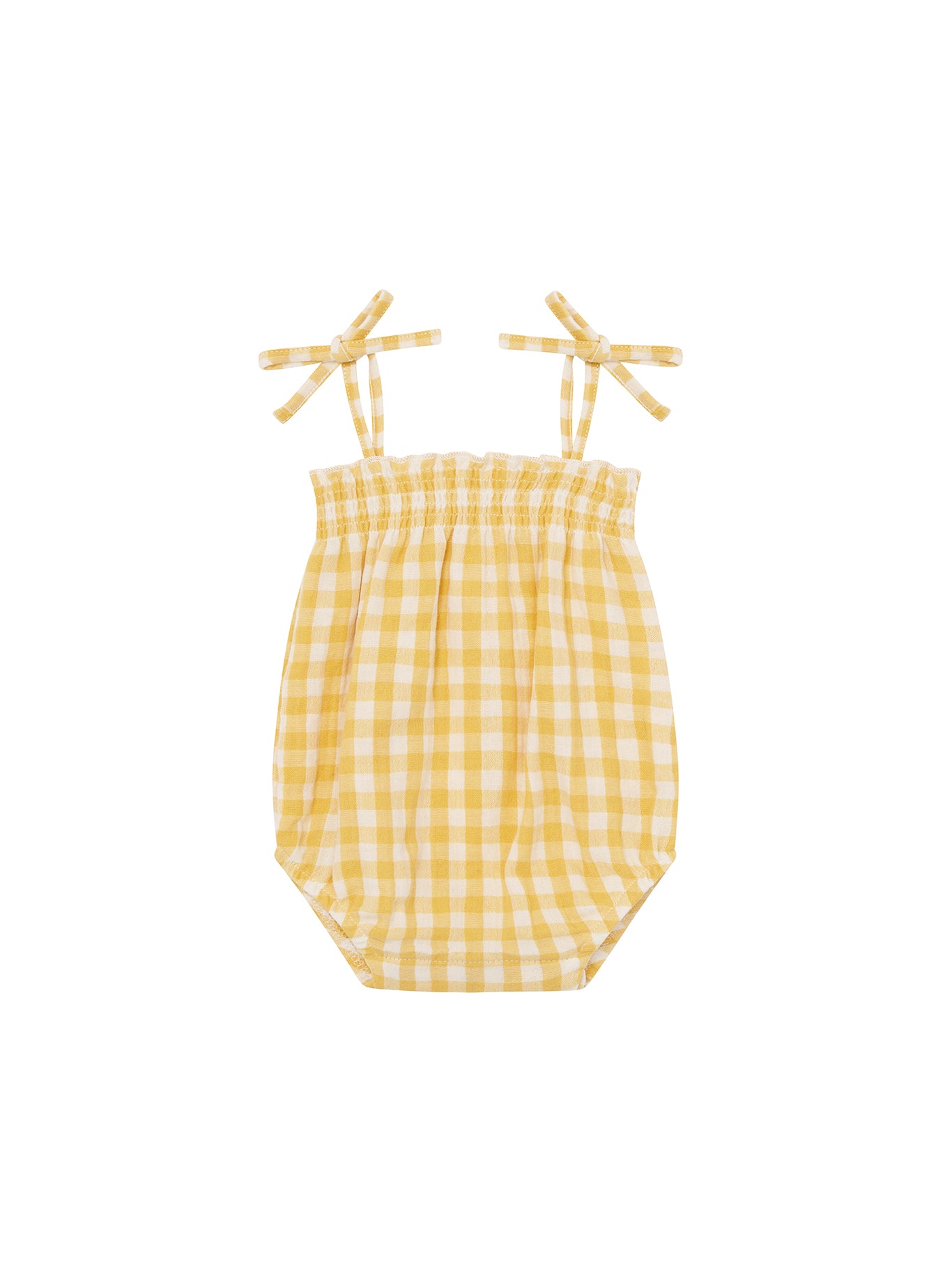 Baby honeycomb gingham spaghetti bodysuit, organic cotton, Organic Zoo
