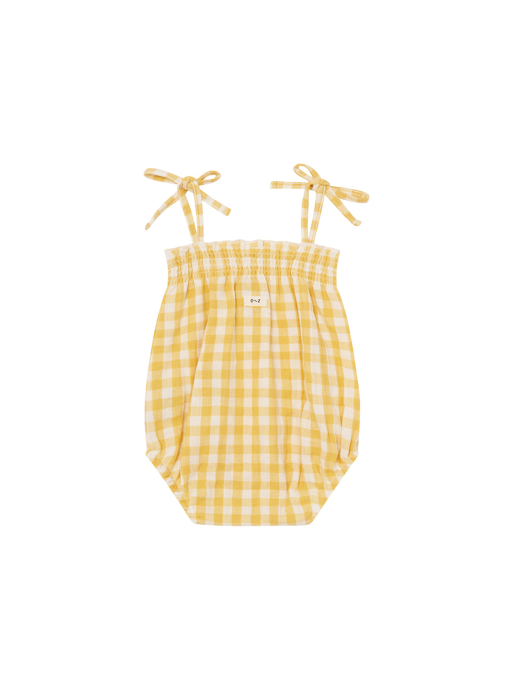 Baby honeycomb gingham spaghetti bodysuit, organic cotton, Organic Zoo