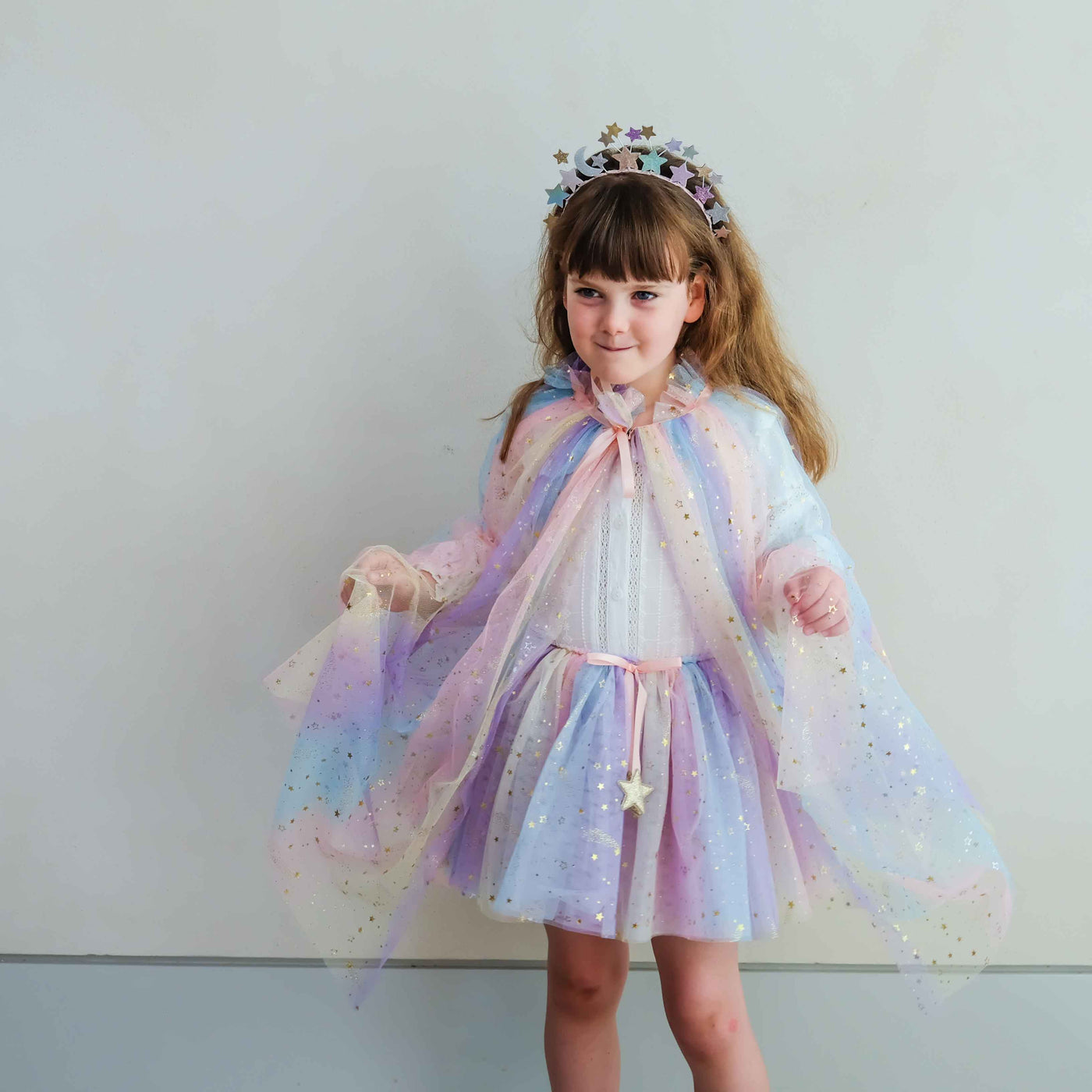 Mimi & Lula Shooting Star Ombre Cape gold star detail