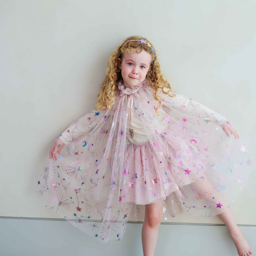 Mimi & Lula Celestial Pink Cape worn with matching tutu
