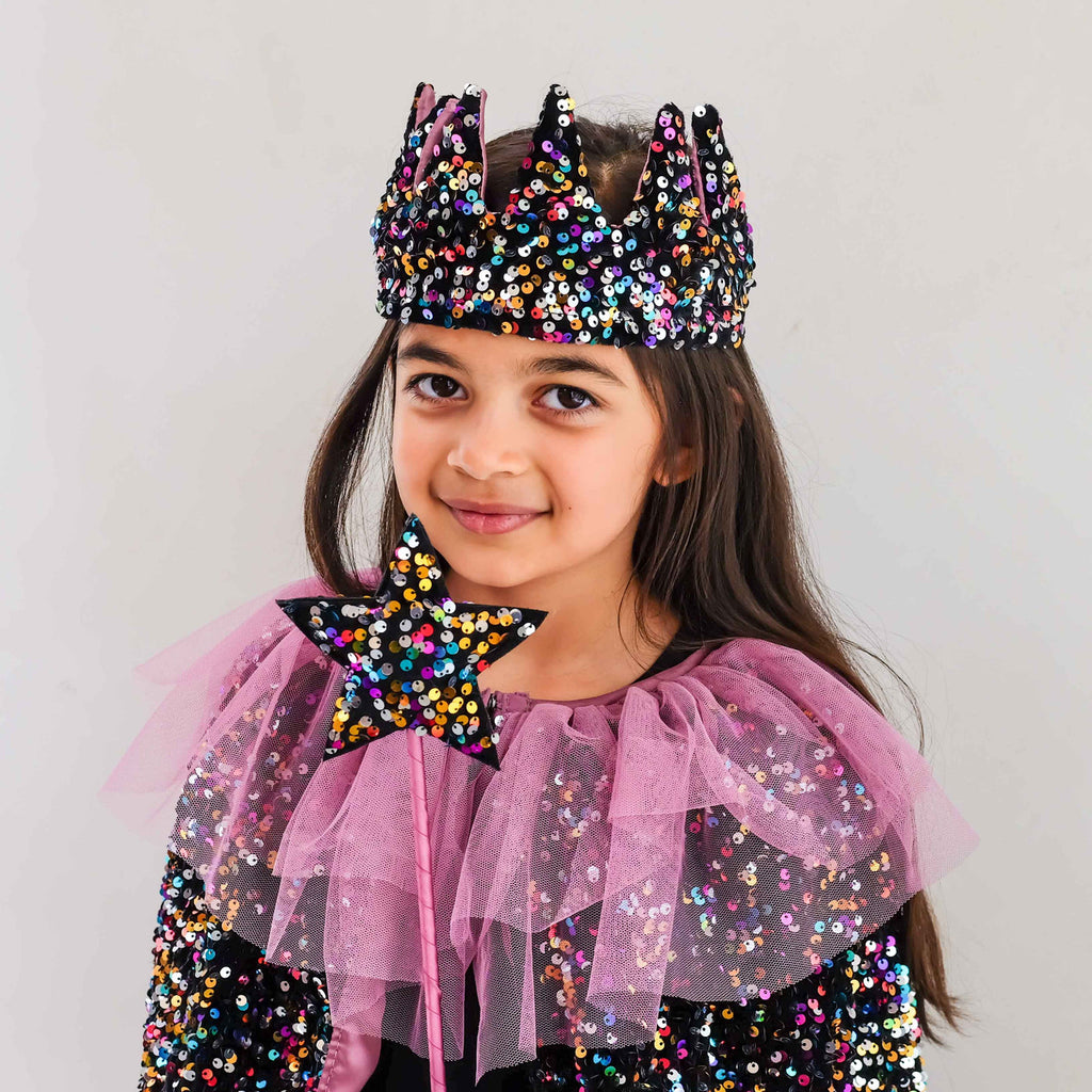 Mimi & Lula Ruffle dazzle multicoloured sequin cape for kids – image 5