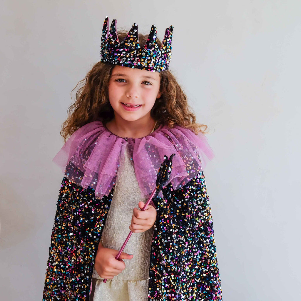 Mimi & Lula Ruffle dazzle multicoloured sequin cape for kids – image 4