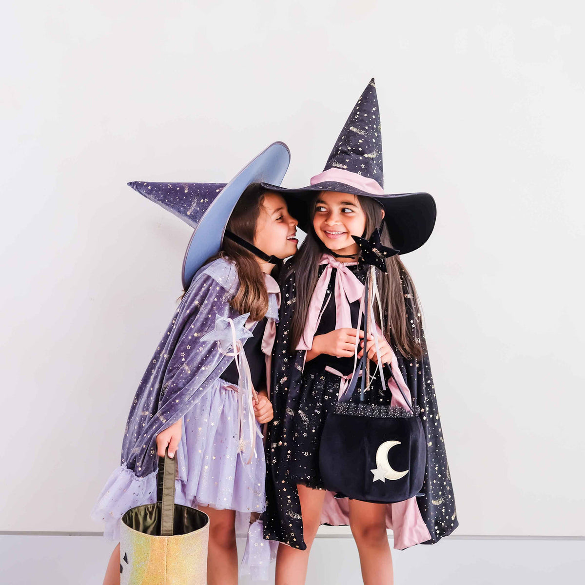 Mimi & Lula Ethel black velvet witch hat with pink bow for kids – image 4