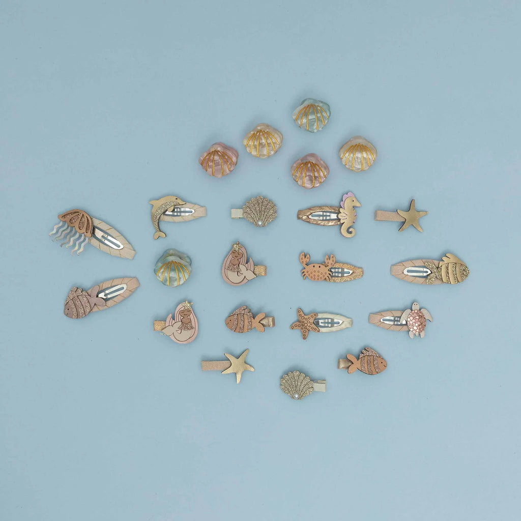 Ocean life kids' mini clic clac hair clips, Mimi and Lula