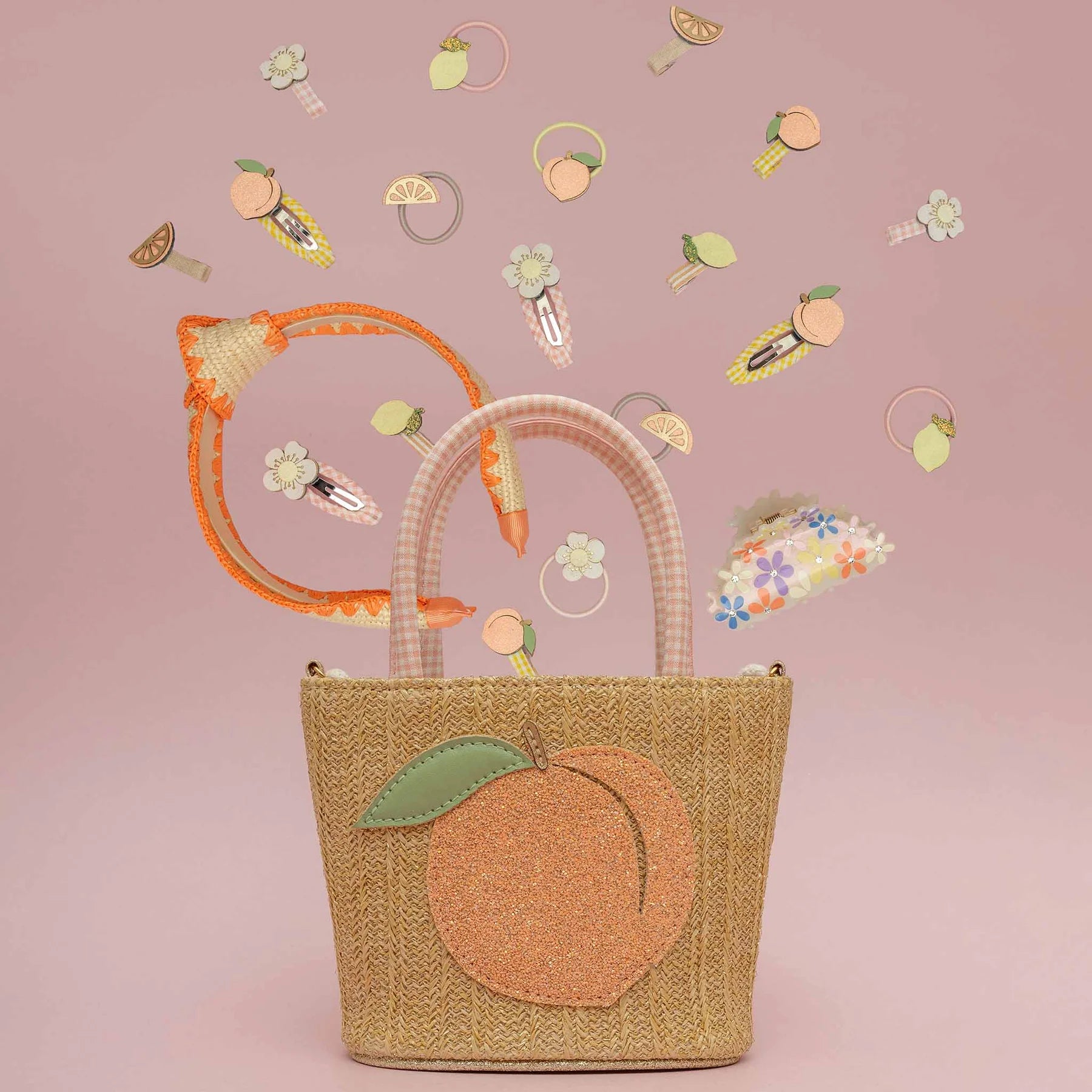 Peach blossom kids' clic clac hair clips, Mimi and Lula