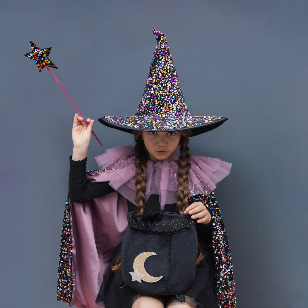 Mimi & Lula black velvet cauldron trick or treat bag for kids – image 3