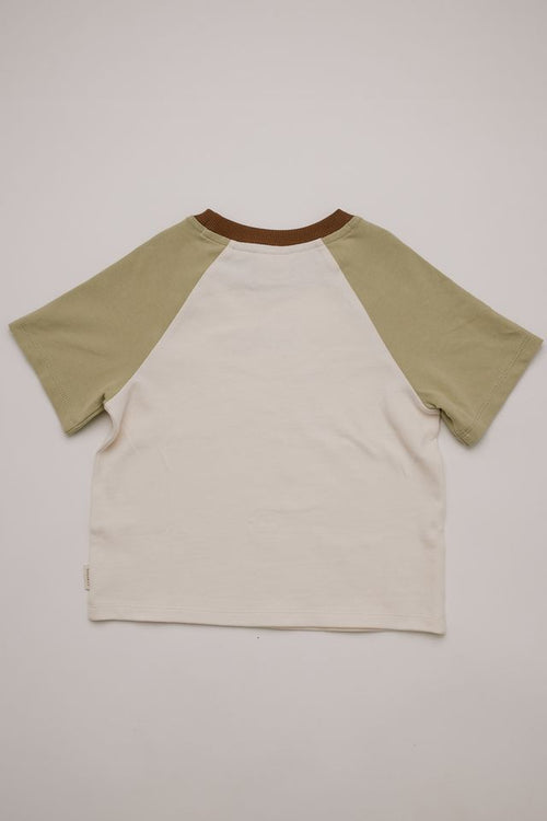 Kids' Jude pistachio raglan t-shirt, children's tee, Claude & Co