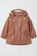 Colour-changing kids' waterproof rain jacket in rose, hooded coat, Grass & Air