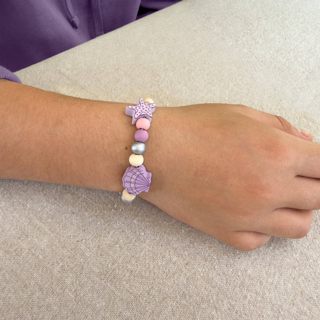 Seashell bracelet bead kit for children, make your own jewellery, Cotton Twist