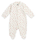 Baby sleepsuit in red star print, children's babygrow, Sleepy Doe