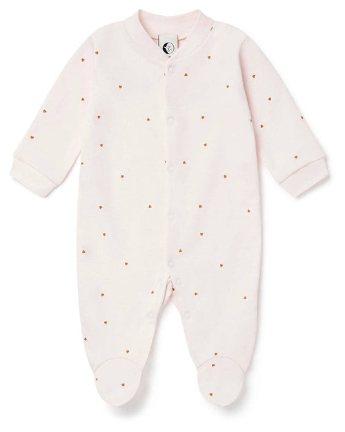 Baby sleepsuit in tiny hearts print, children's babygrow, Sleepy Doe