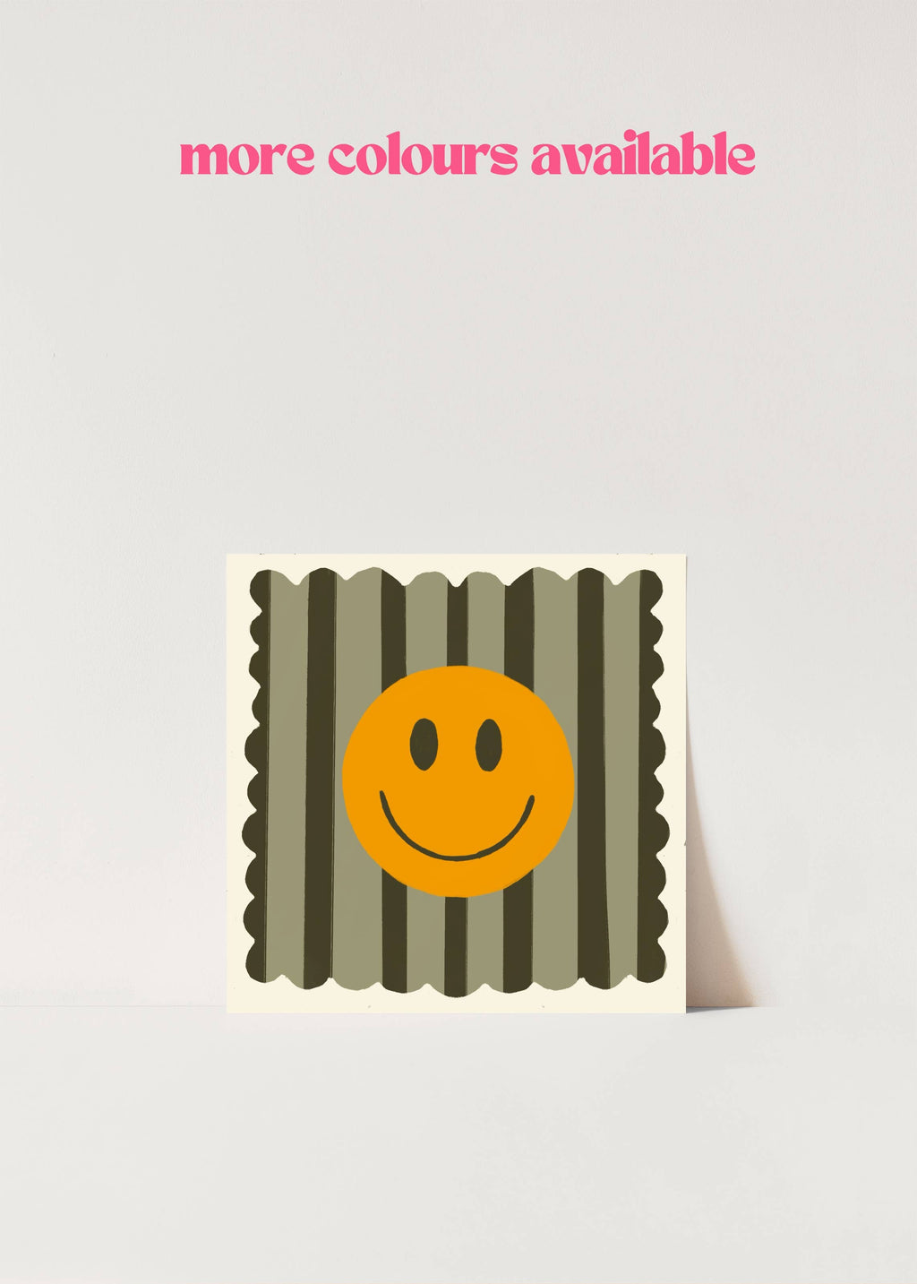 Olive Stripe Smiley, Dopamine Decor, Maximalist, Colourful 