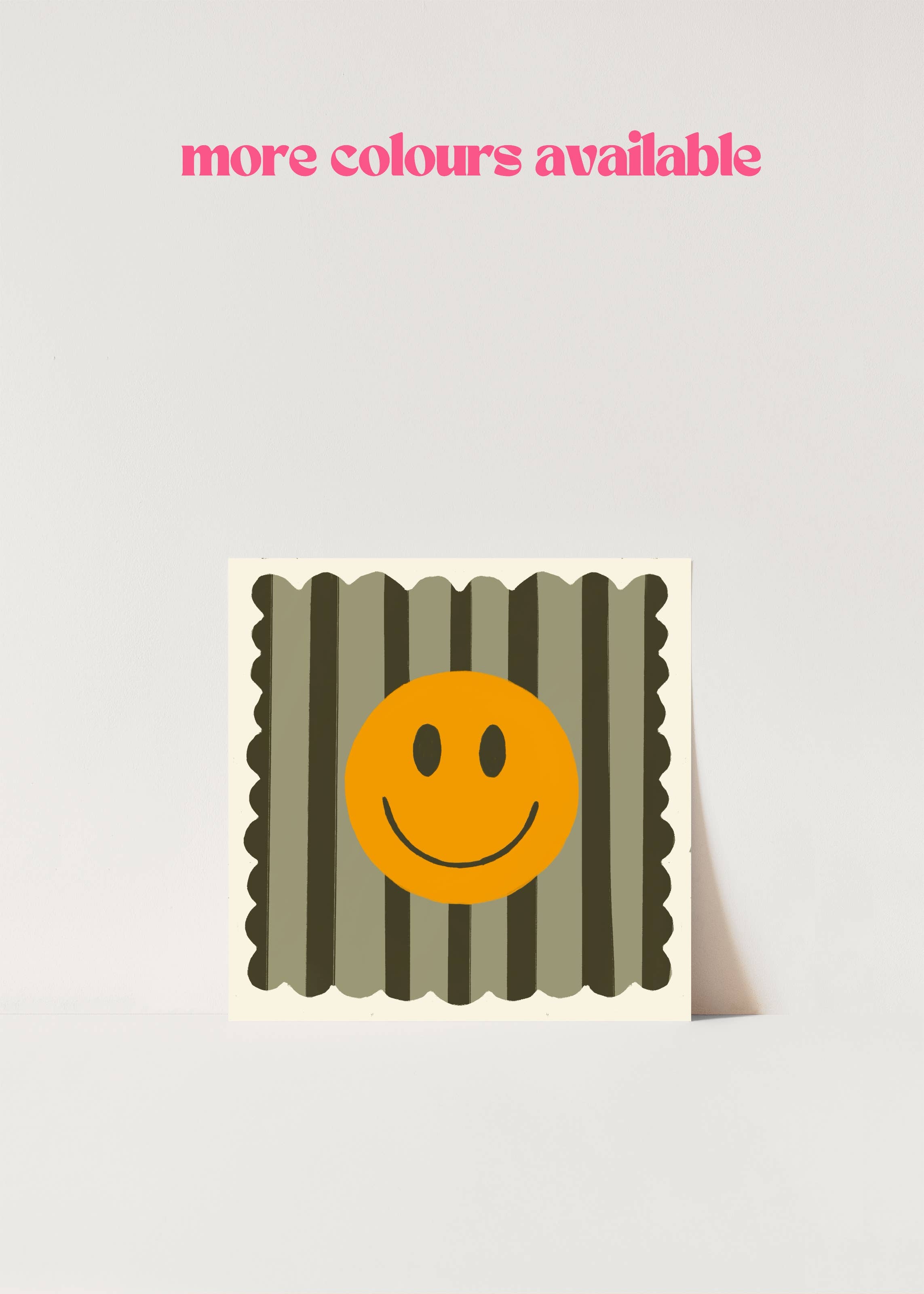 Olive Stripe Smiley, Dopamine Decor, Maximalist, Colourful 
