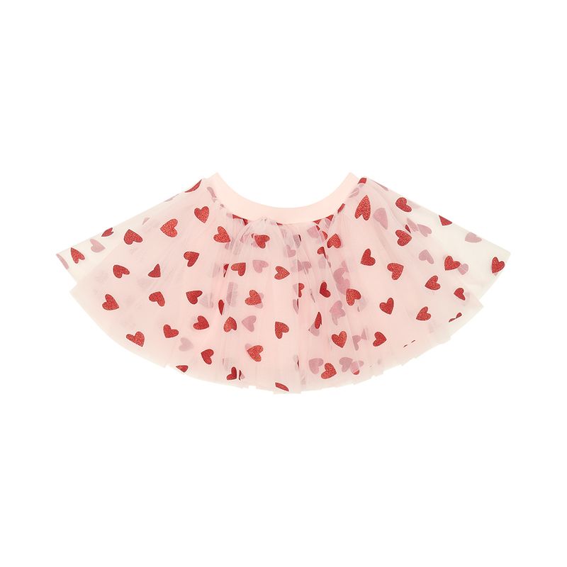 Bob & Blossom Pale Pink Tutu with Red Glitter Hearts