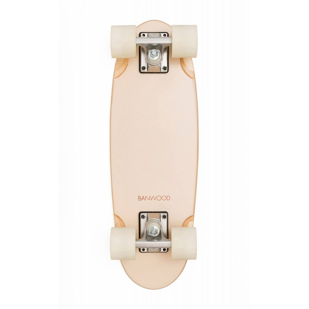 Banwood cream kids' skateboard, wooden cruiser deck for children