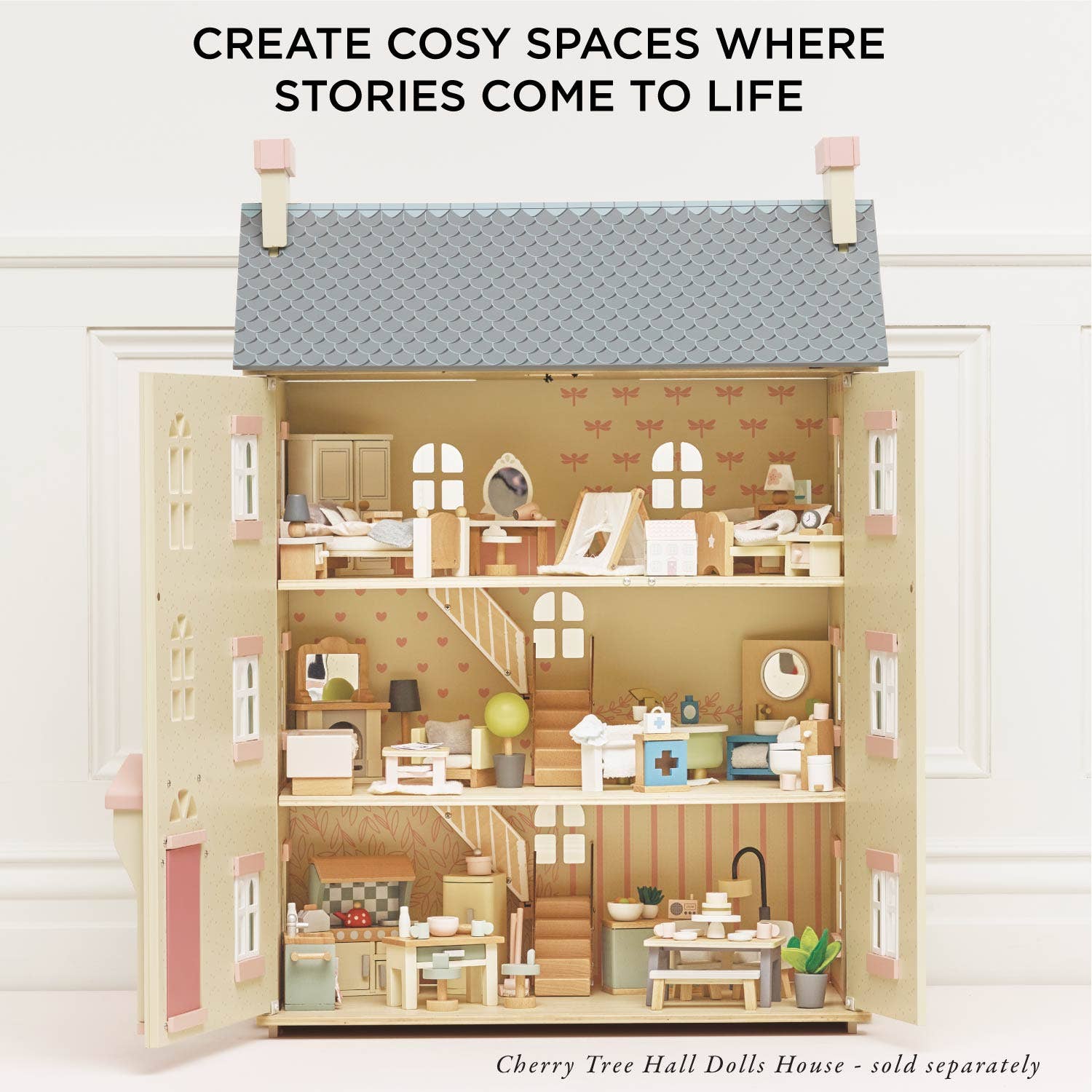 Le Toy Van complete dolls house furniture set, kids' wooden play set
