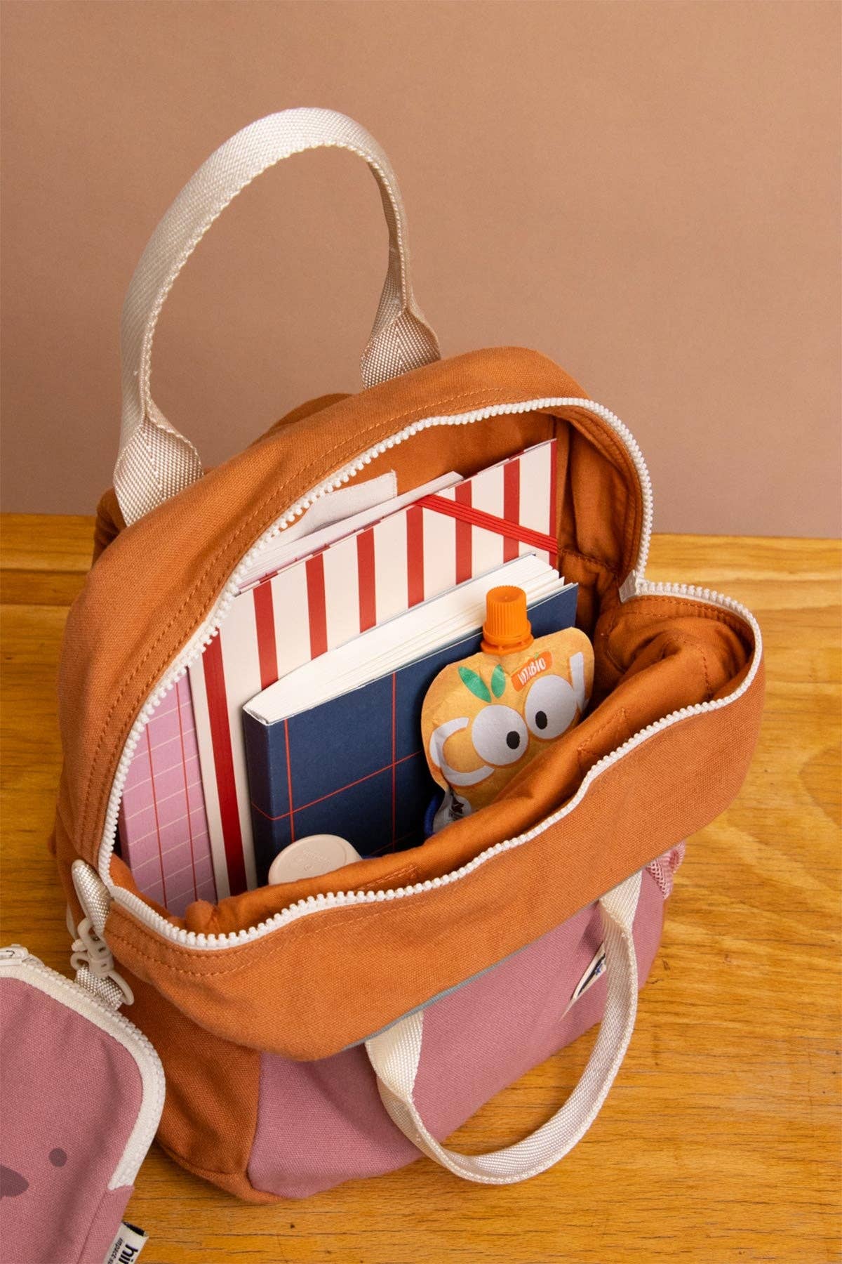 Arthur tricolour sage backpack, kids' jute rucksack, Hindbag