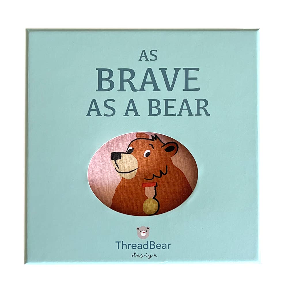 ThreadBear Brave As A Bear rag book, soft cloth book for babies
