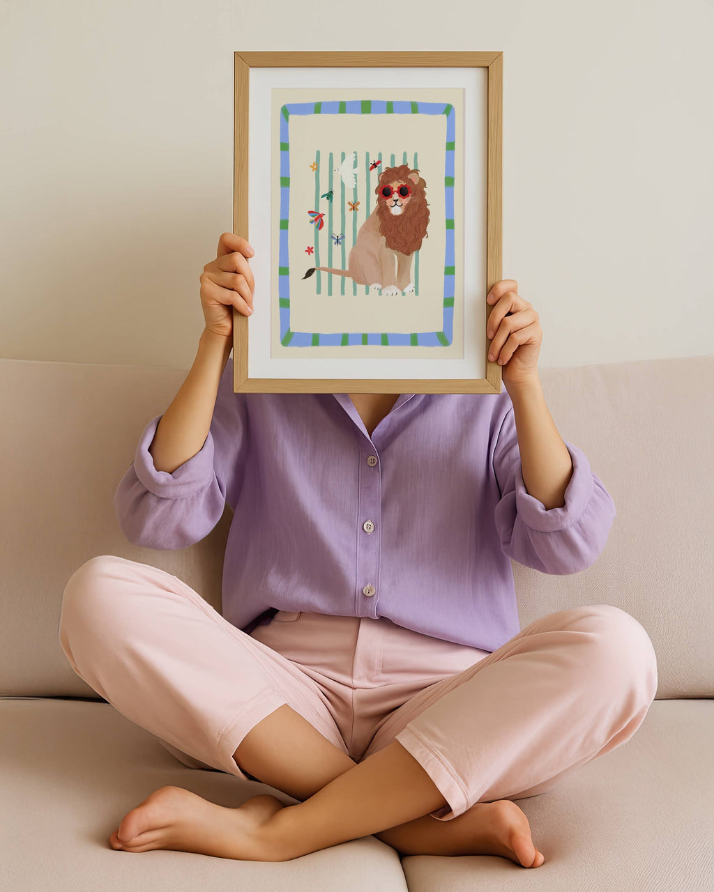 Leo Lion , Kids Art Print, Colourful Art, Fun Art, Animal