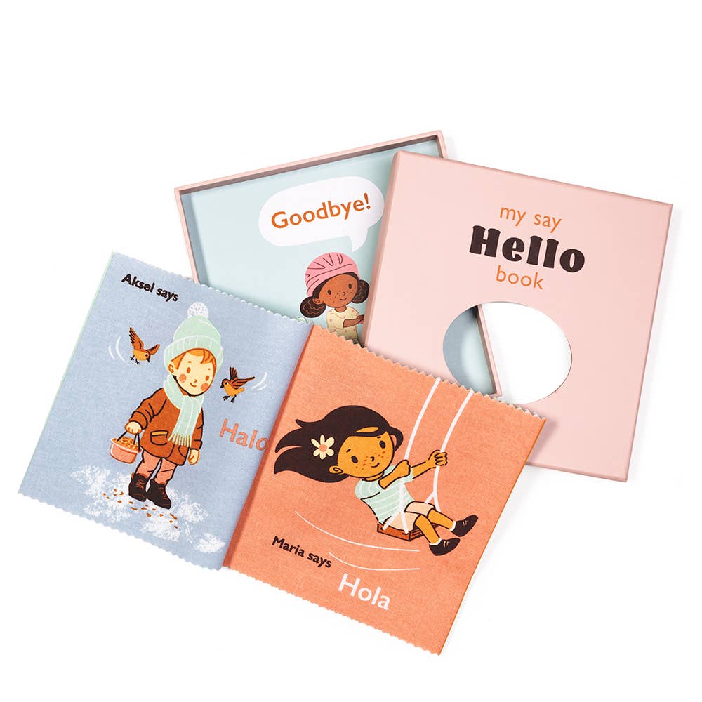 ThreadBear Hello! rag book, soft cloth book for babies
