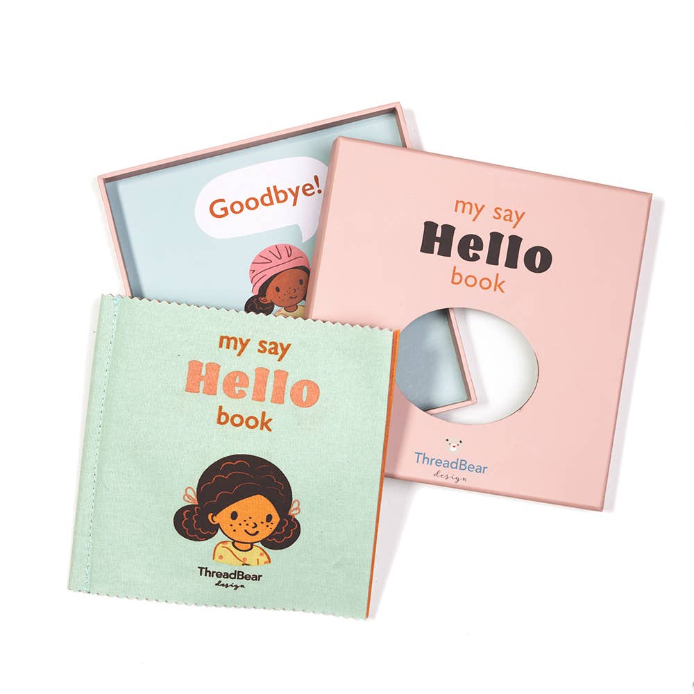 ThreadBear Hello! rag book, soft cloth book for babies