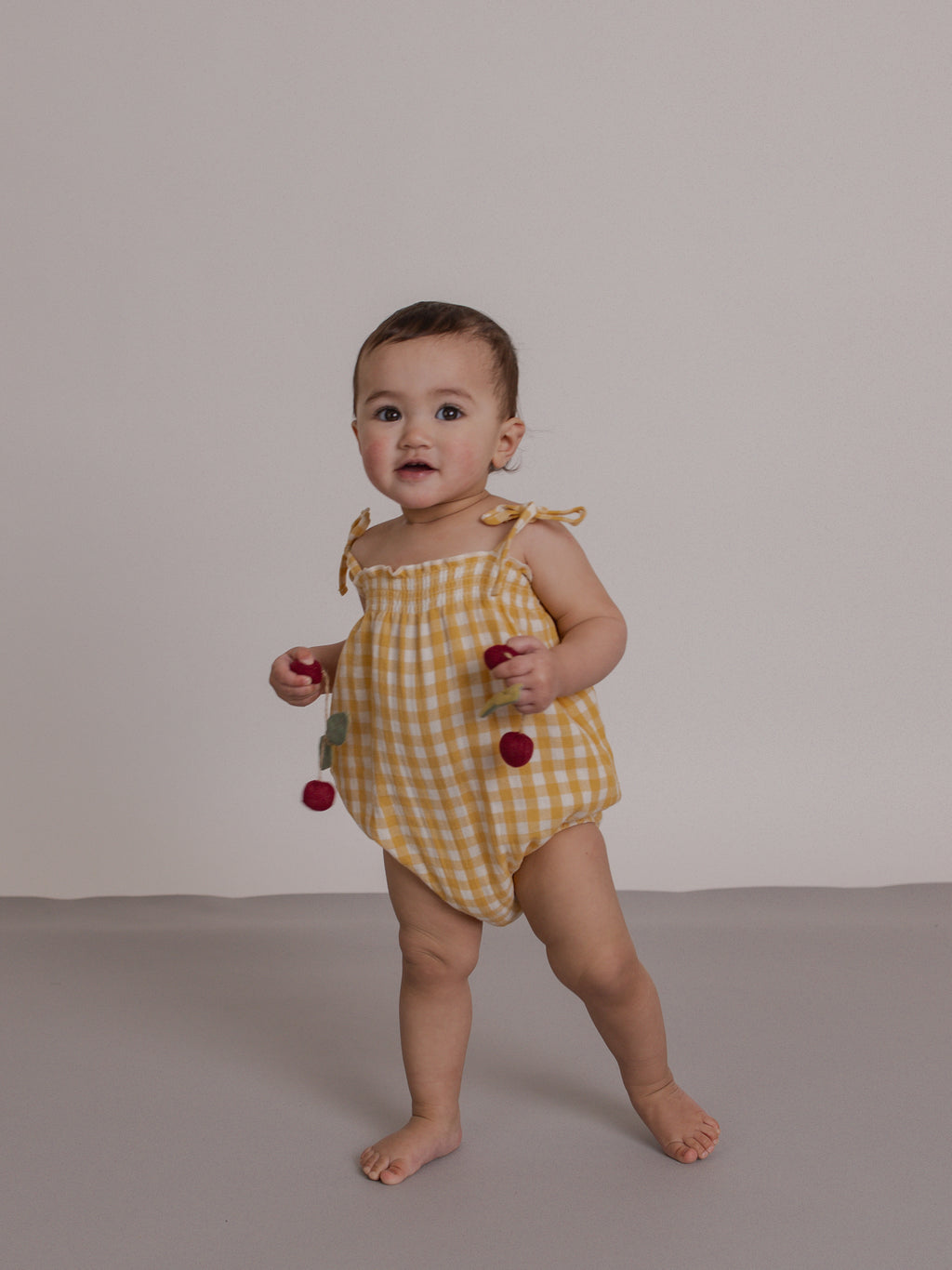 Baby honeycomb gingham spaghetti bodysuit, organic cotton, Organic Zoo