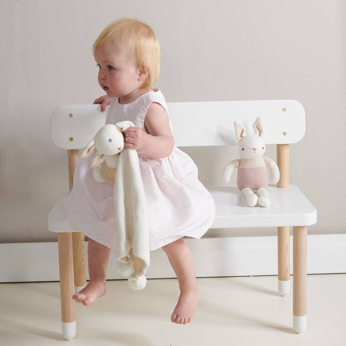 ThreadBear Baby Threads cream bunny organic comforter, 25cm baby comforter